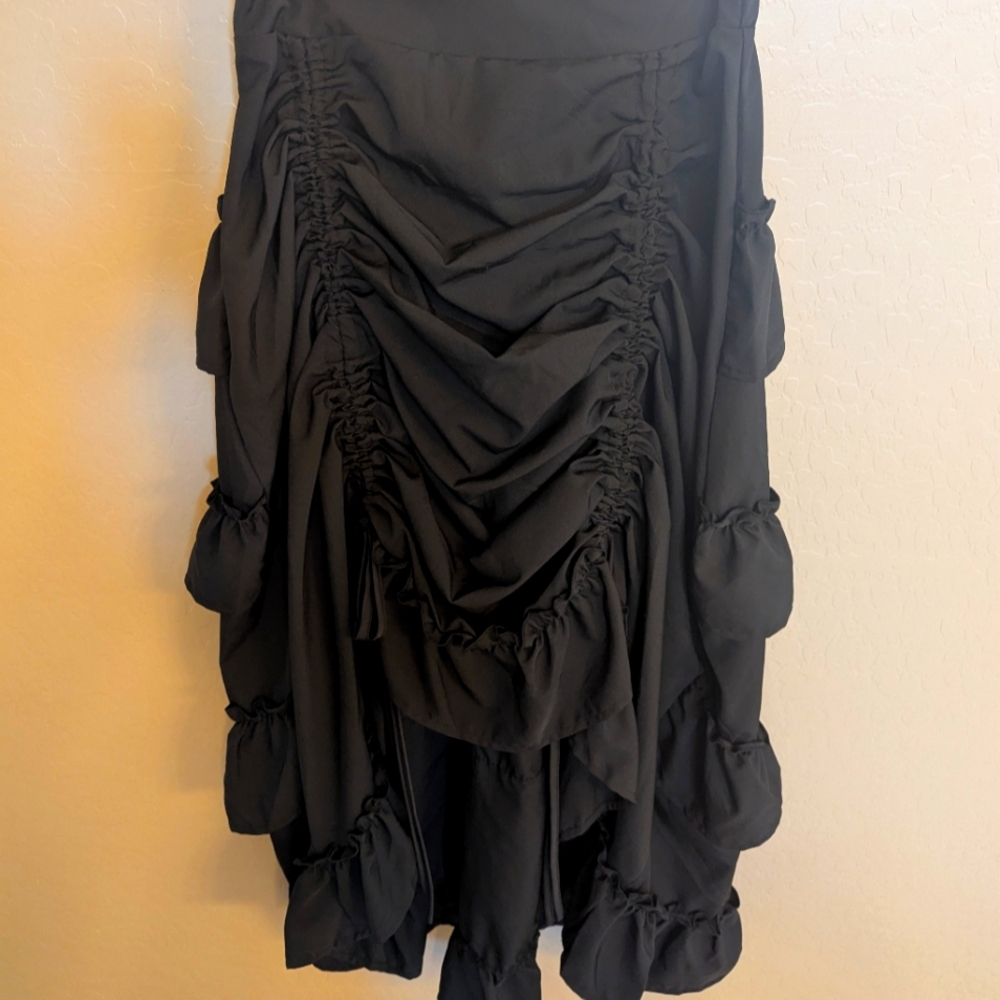 BRAND NEW Wild West Black Ruched Skirt Ladies Size Small Showgirl Dance Hall